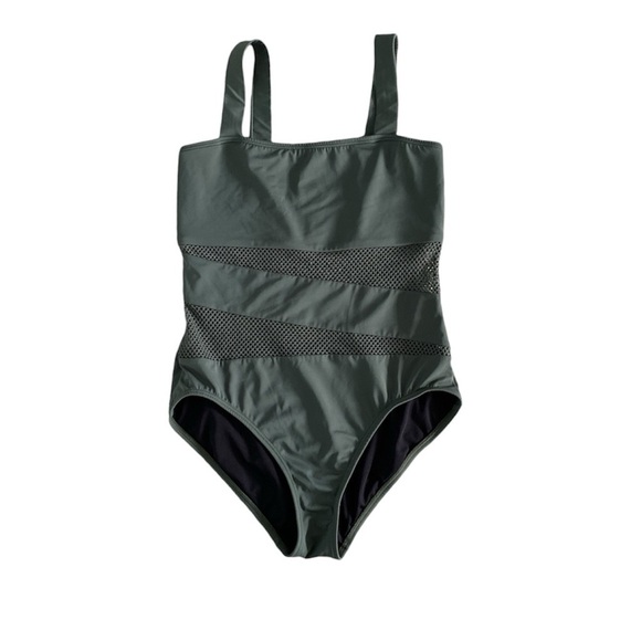 CARMEN MARC VALVO SWIMWEAR, One Piece Mesh Cutout Swimsuit, Size 14 - Picture 1 of 7
